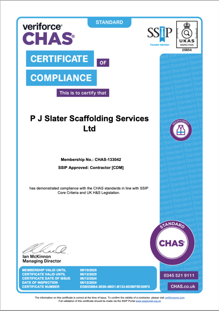 chas scaffolding safety pj slater
