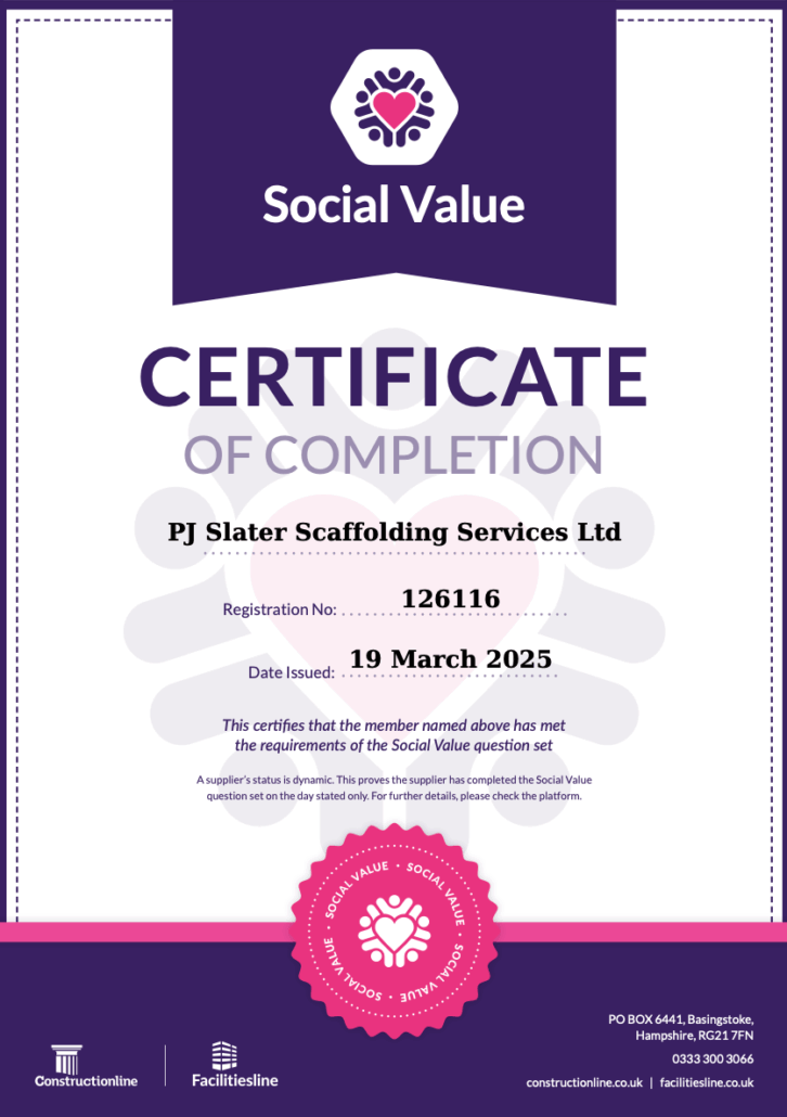 social value certification scaffolding safety